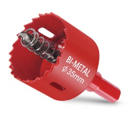 Flintronic Hole Saw Hole Cutter Set, 35 mm Circular Saw Bi-Metal Hole Saw, 1 Drill, 1 Mechanical Spring, 1 Hex Wrench, Hole Saw for Aluminium, Wood, PVC Panel and Plastic Plate 1/4 Thread