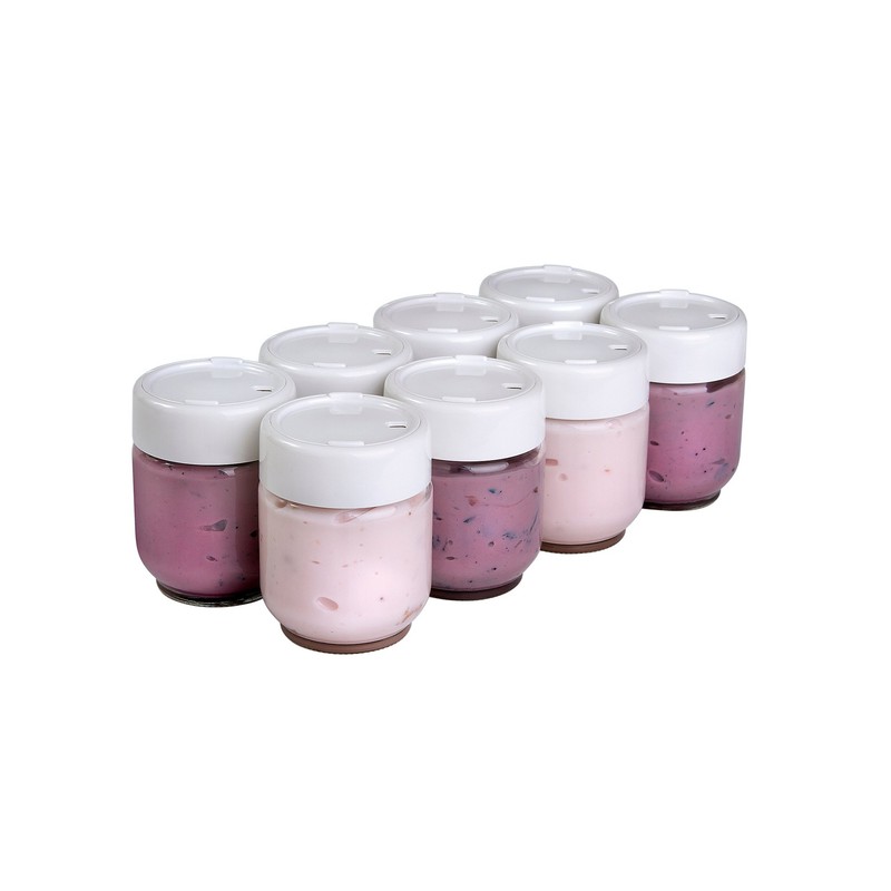 Glass Yogurt Jars, Set of 8