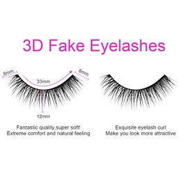 URAQT False Eyelashes,5 Pairs 3D Eye Lashes Natural Look, Faux Mink Fake Eyelashes, Reusable Handmade Soft Lashes Pack for Makeup Eyelashes Extension (Natural Look)