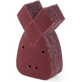 SATC Mouse Sander Pads 30-Piece 80 Grit Mouse Sanding Pads 4 Holes Detail Sander Pads Hook and Loop Mouse Palm Sanding Paper Sandpaper for Mouse Sander