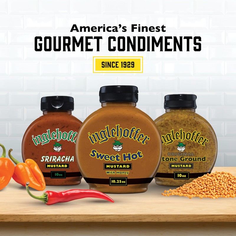 Inglehoffer Sweet Hot Mustard with Honey 10.25 oz Squeeze Bottle