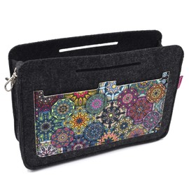 Bertoni Pocket Organiser Felt Colourful Patterned Handbag Organiser Inner Pocket for Bag Anthracite Accessories Bag (Valencia)