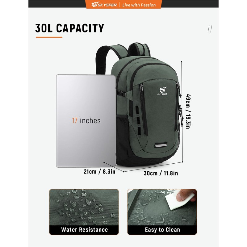 SKYSPER Hiking Backpack 30L Lightweight Travel Backpack Hiking Day Pack