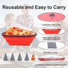 Zerdie Contenedor de Silicona Plegable para Almacenar Pizza con 5