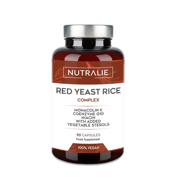 Fermented Red Rice | Premium | Cholesterol Additive with 2.9 mg Monacolin K + 20 mg Q10 - Red Heather Ice High Dose - Fermented Red Yeast Ice - 90 Capsules Nutralie