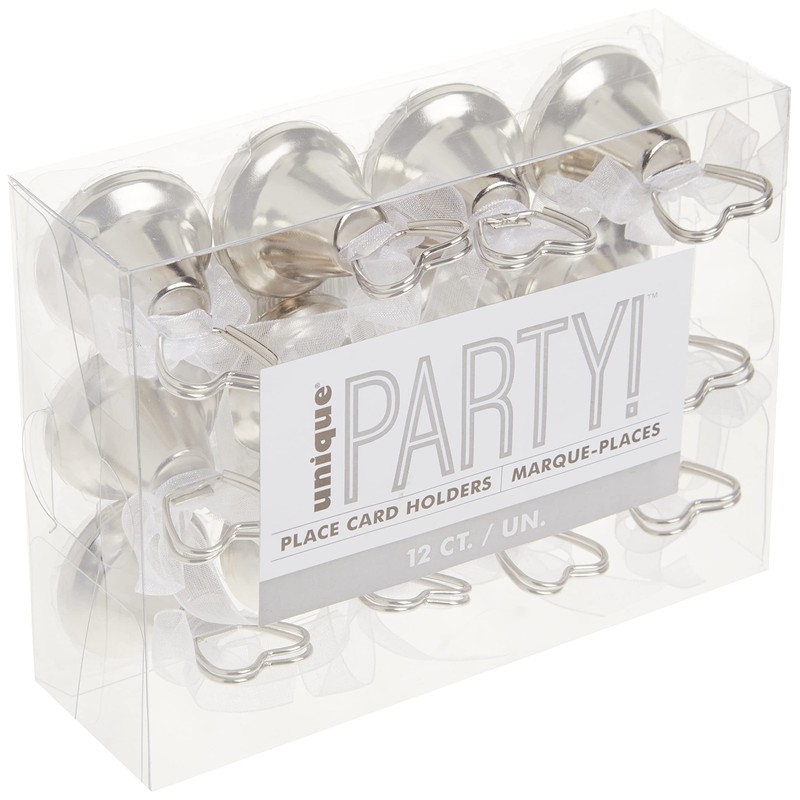 Hochzeits-Platzkartenhalter - Silbernglocke - 12er-Packung
