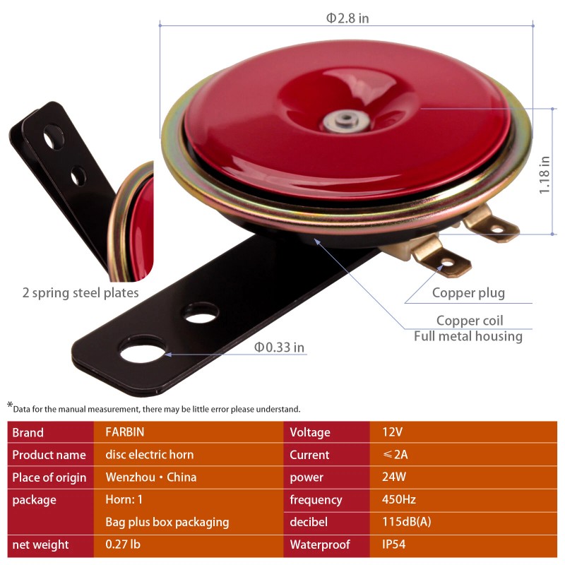 FARBIN UTV Horn Kit Switch for Golf Cart Polaris Ranger