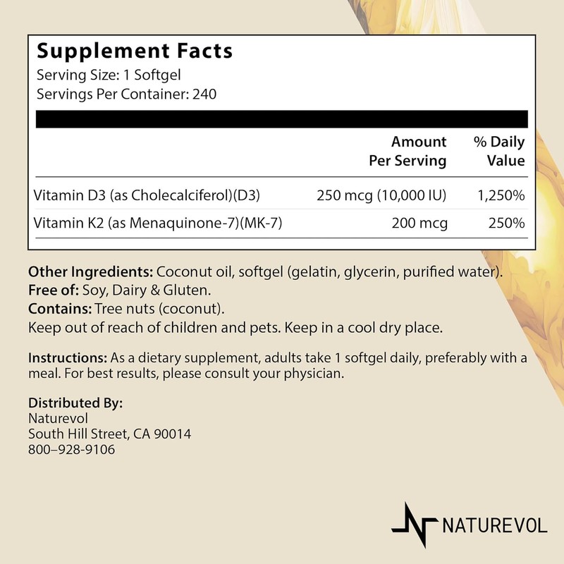 Vitamin D & K Complex with Coconut MCT Oil |
