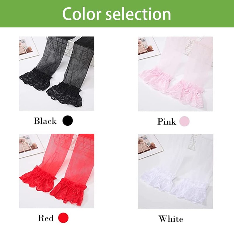 Confonze Women's Opaque Thigh High Stockings with Anti-fall Lace Top