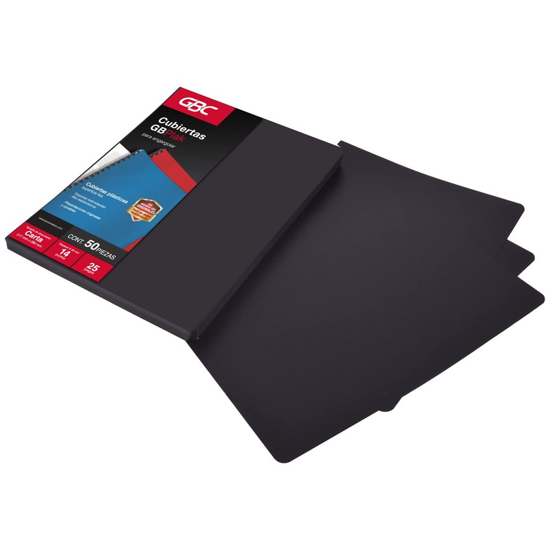GBC P3562 Cubierta, 50 piezas, liso negro