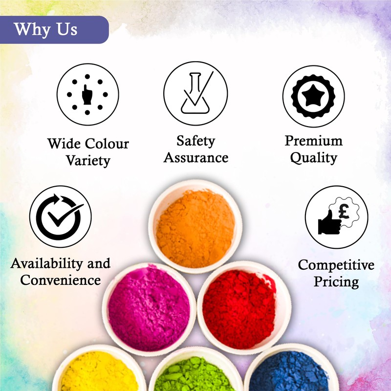 6 X100gms Holi Coloured Powder for Colour Run, Gender Reveal