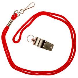 BLARIX Lifeguard Metal Whistle Best Whistles for Coach Referee (Metal and Red)