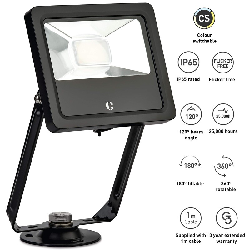 Collingwood FLOODLIGHT Spotlight 30W with OR Without PIR FL03. Colour
