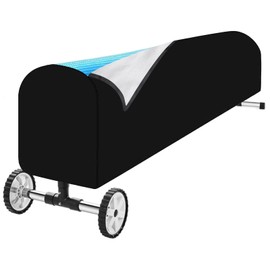 Hoypeyfiy Swimming Pool Solar Reel Cover, Heavy Duty Waterproof Solar Blanket Cover, Waterproof UV Resistant Inground Blanket Reel Cover(16 Ft, Black) (18 Feet)