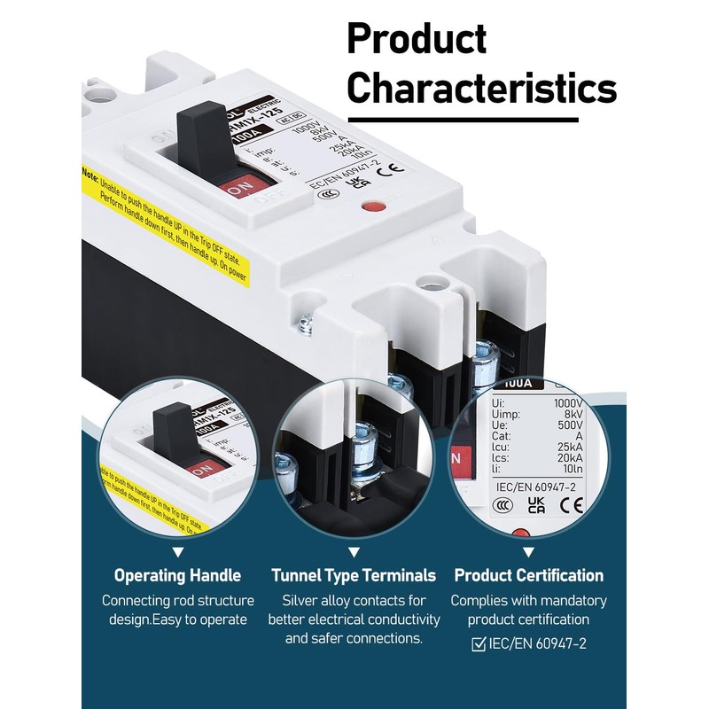 DIHOOL DC Main 100 Amp Circuit Breaker, Battery Disconnect Switch