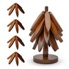 Wooden Tree Trivet Set – 4 Tree-Shaped Coasters & 1