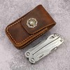 Custom genuine leather multitool sheath belt pouch for leatherman wave