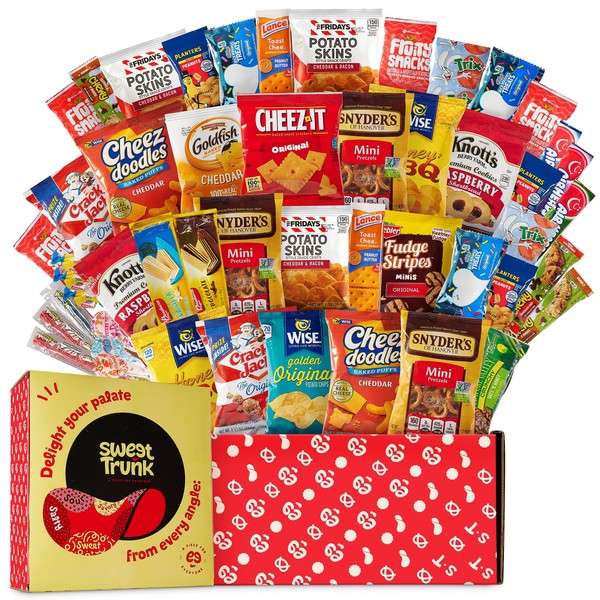 Snack Variety Pack -50 Piece Food Snack Box for Christmas, College Kids, Adults, Military, Boyfriend, Girlfriend, Office,Birthdays – Snack Packs Includes Chips, Cookies, Candys, & More