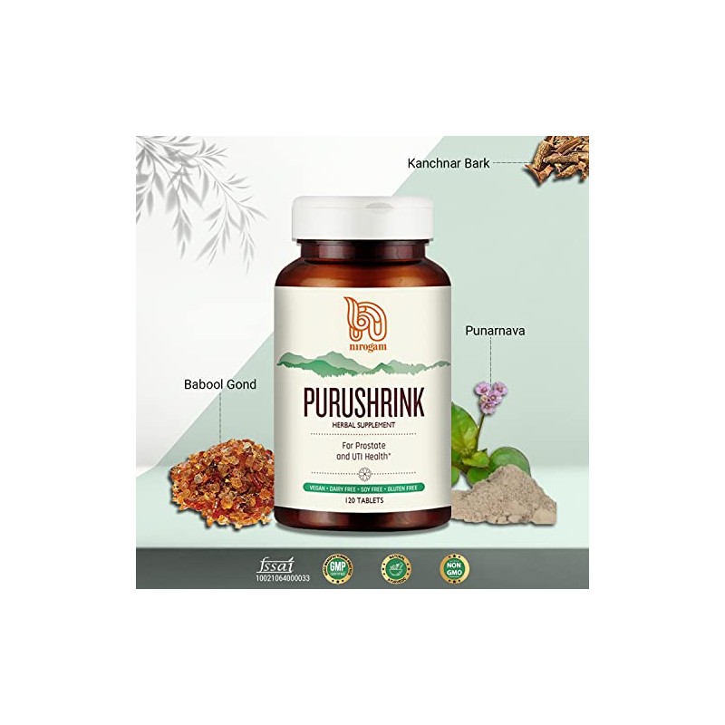 Nirogam Purushrink 120 Tablets | Prostate Supplements for Men |