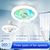 Demiawaking Fan LED Ceiling Fan with Lighting, Universal E27 LED