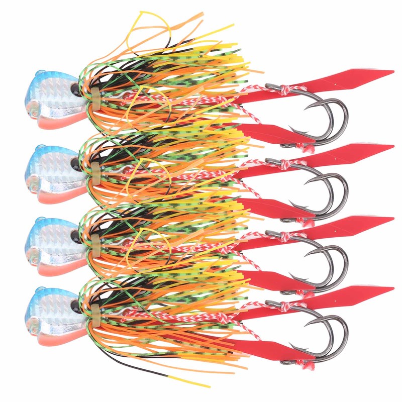 4Pcs 65g Fishing Artificial Baits Silicone Skirts Lures with Hook