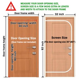 Upgraded Pet Screen Door,Fits Door Opening Size 30''x 80'',Thickened Cat Resistant Mesh Screen Door for Living Room,Kitchen,Bedroom,Cat Proof Screen with Zipper Closure.