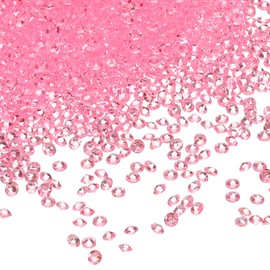 sourcing map 10000Pcs Wedding Table Scatter Confetti Fake Crystals Acrylic Diamonds Rhinestones Vase Fillers Gems for Crafts,Table Centerpiece Decor, Bridal Shower Party (Light Pink, 3mm)