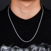 JENCVNL 2/3/4mm Twist Rope Chain, Stainless Steel Silver Rope Chain