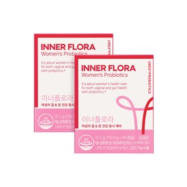 Innerflora vaginal health lactic acid bacteria probiotics renewal product 60 capsules x 2 boxes vaginal lactic acid bacteria / 이너플로라 질건강유산균 프로바이오틱스  리뉴얼 상품  60캡슐 x 2박스 질유산균