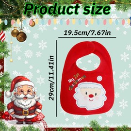 Tabanzhe Christmas Baby Bibs-Waterproof My First Christmas Baby Feeding Bib Santa Claus Pattern 1st Christmas Infant Drool Towels Festive Gifts for Boy Girl Babies Newborns Toddlers