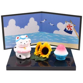 Banko Ware 18707 Figurine, Interior Object, Tabletop Decoration, Japanese Age Series, July Summer Vacation, Room Decoration, Entrance Decoration, Mini Compact, Made in Japan