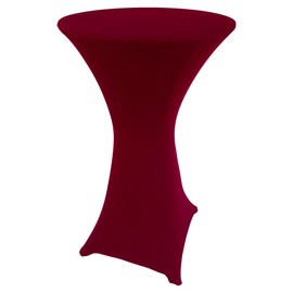 Goldstream Point Burgundy 24 Inch Round x 42 Inch Tall Spandex Cocktail Tablecloth Folding Cover Stretch