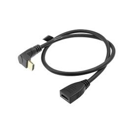 The Lord of the Tools Male to Female Cable Extension Wire Replacement Compatible with HDMI 2.0b/2.01/2.0/1.4/1.3/1.2/1.1 90 Degree Up Angle 8K 48Gbps