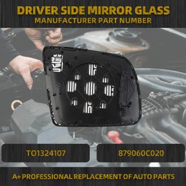 Dasbecan Driver Side Mirror Replacement Compatible with 2008-2017 Toyota Sequoia 2007-2020 Toyota Tundra Left Door Mirror Glass only with Heated Replace# 87906-0C020