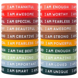 20 Pieces Students Inspirational Wristbands Rubber Bracelets Fun Motivational Wristbands for Kids Students Back to School Gifts