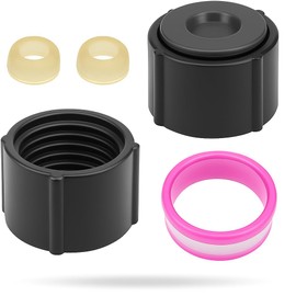 KOLIBROX 2 Pack RV Low Point Drain Caps with Sealing Rings & PTFE Tape – 1/2" Plastic Water Pipe Plugs for Hot & Cold Lines – Compatible with Trailers, Campers, Motorhomes
