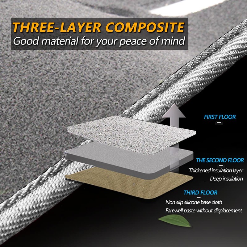 AUQDD Gray Dashboard Dash Cover Flannel Mat Custom Fit for
