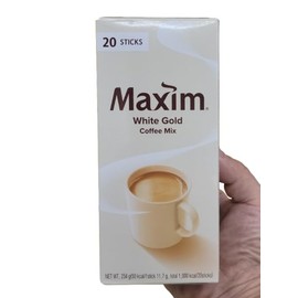 Maxim White Gold Coffee Mix – Korean Instant Coffee Stick – Smooth & Mild Coffee with Creamy Taste – 20 Sticks