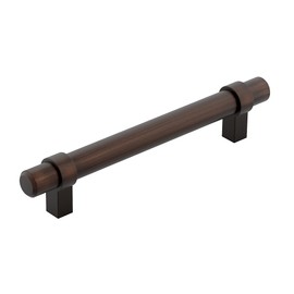 Richelieu Hardware BP5016128BORB Greenwich Collection 5 1/16-inch (128 mm) Center-to-Center Brushed Oil-Rubbed Bronze Modern Cabinet and Drawer Bar Pull Handle for Kitchen, Bathroom, and Furniture