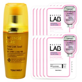 Tony Moly Intense Care Gold 24K Snail Serum + Master Lab Glutathione Mask Sheet 10 sheets free / 토니모리 인텐스케어 골드 24K 스네일 세럼+마스터랩 글루타치온 마스크시트 10매 증정