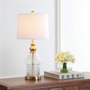 Safavieh Lighting Collection Camden Clear/Brass Gold 25-inch Bedroom Living Room