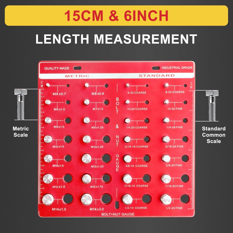 Thread Checker：Nut and Bolt Thread Checker Thread Identifier Gauge Nut