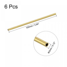 sourcing map Pipe Hose 3 mm Outer Diameter 0.5 mm Wall Thickness 100 mm Length Pack of 6