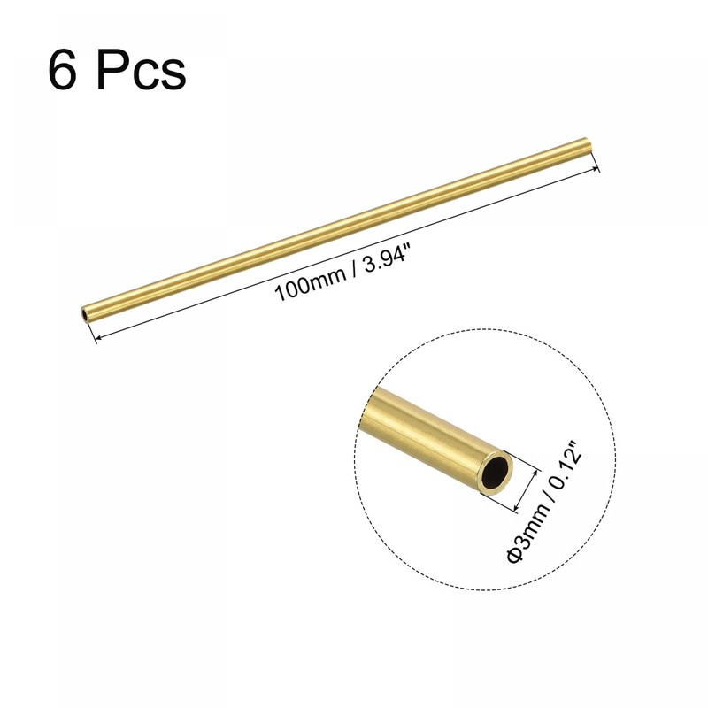 sourcing map Pipe Hose 3 mm Outer Diameter 0.5 mm