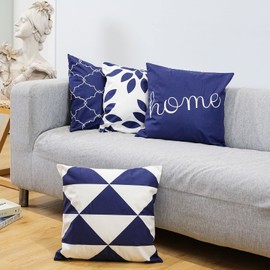 Black Pillow Covers Triangle Flower with Home Quote Throw Pillow Cushion Covers 18x18 Set of 4 Soft Velvet Pillow Case for Couch Bed Outdoor Patio Furniture Farmhouse Home Decor