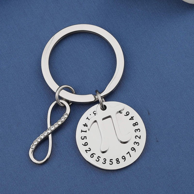 MYOSPARK Mathematical Pi Symbol Pendant Necklace Keychain Science Jewelry Math