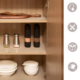 Rxemohesuoh Kitchen Cabinet Liner, Non-Adhesive Shelf Liner, 17.5IN x 10FT Double Sided Non-Slip Drawer Liner Washable for Kitchen, Shoe Rack - Clear