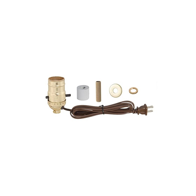 B&P Lamp® Prewired Bottle Lamp Kit with Brass Plated Socket