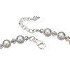Sterling Silver Ankle Bracelet, Crystal Simulated Pearls 9"+1" Extender