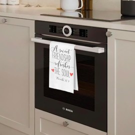 BlissfulAbon Christian Friendship Kitchen Towels - Religious Gifts for Women Waffle Weave Decorative Dish Towels, Gifts for Friends Women Hand Towel, Friendship Tea Towel, 16x24 Inches